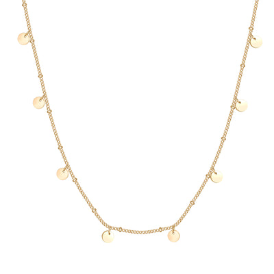 Circles Bobble Chain Necklace Gold