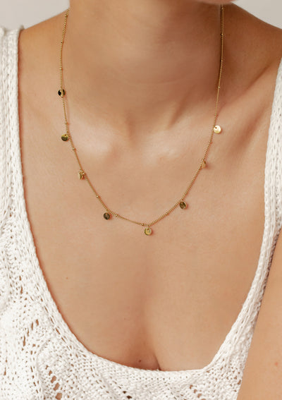 Circles Bobble Chain Necklace Gold