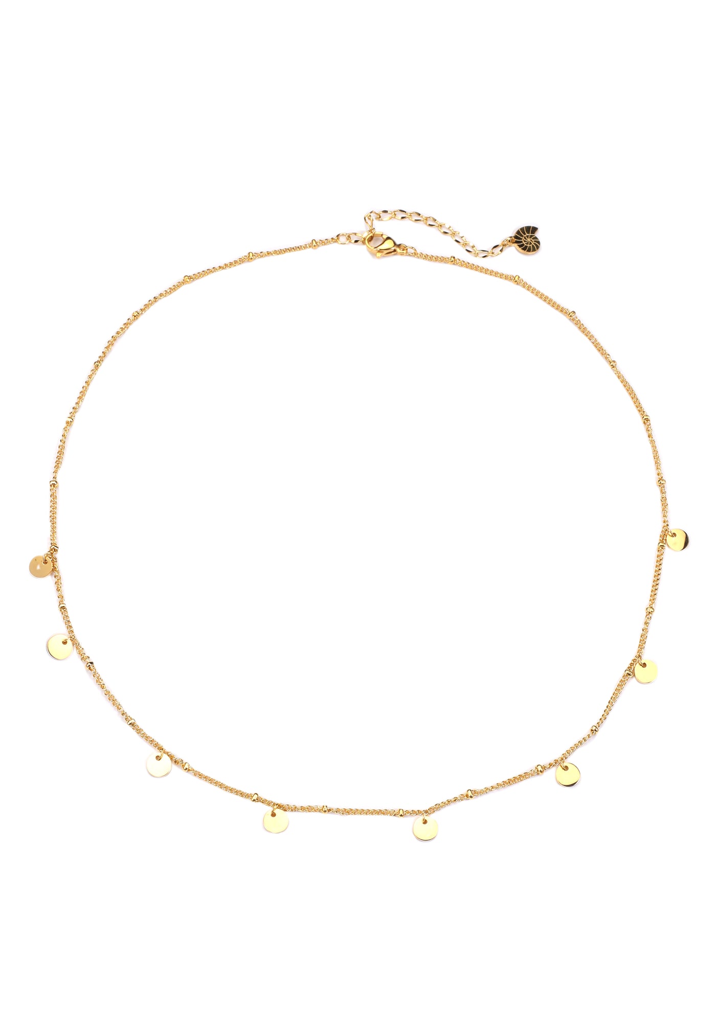 Circles Bobble Chain Necklace Gold