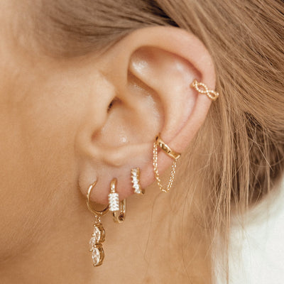 Ear Cuff Cadena Plata de Ley 925 en Oro