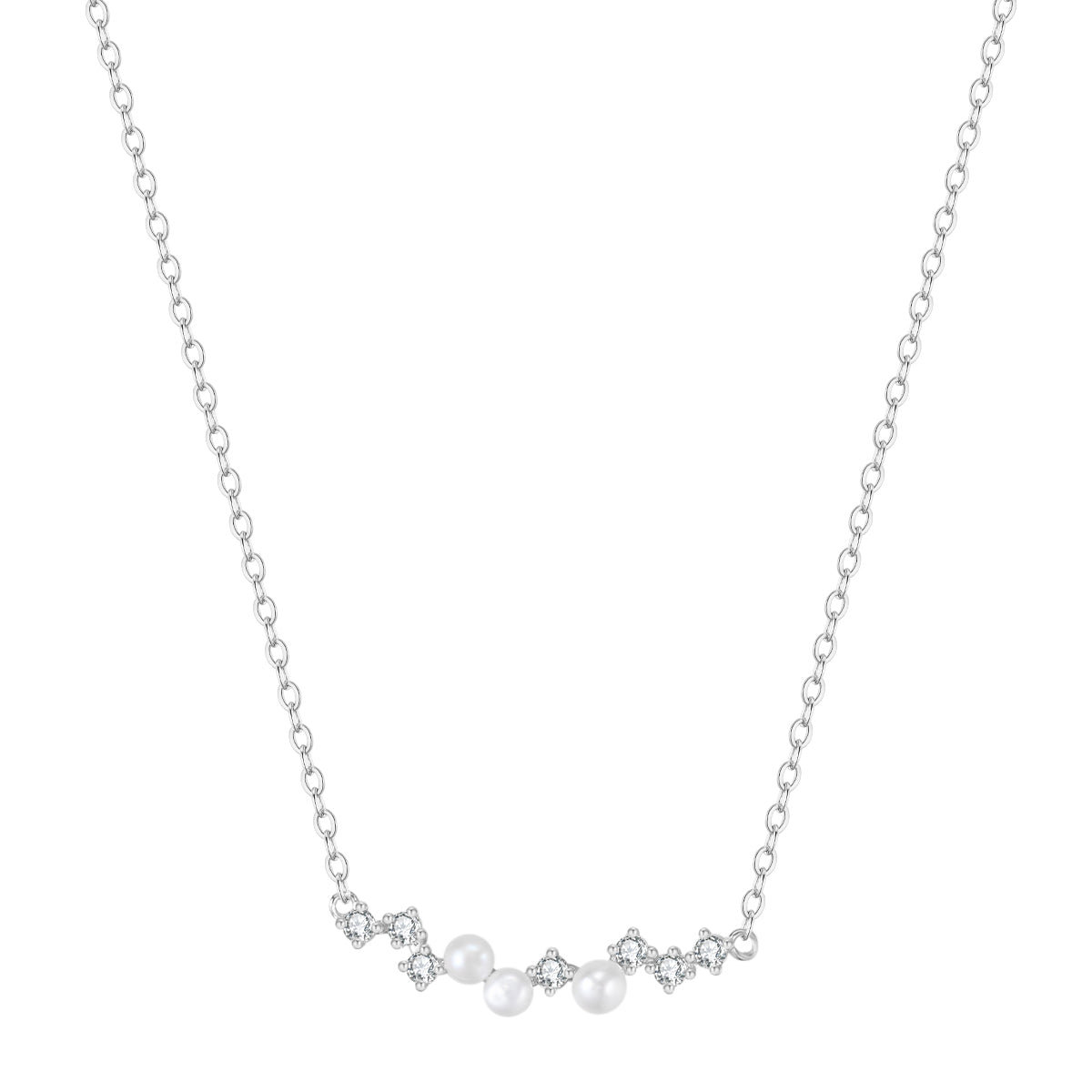 Collier Pendentif Cluster Perle Sterling Argent