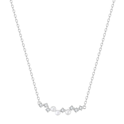 Collier Pendentif Cluster Perle Sterling Argent