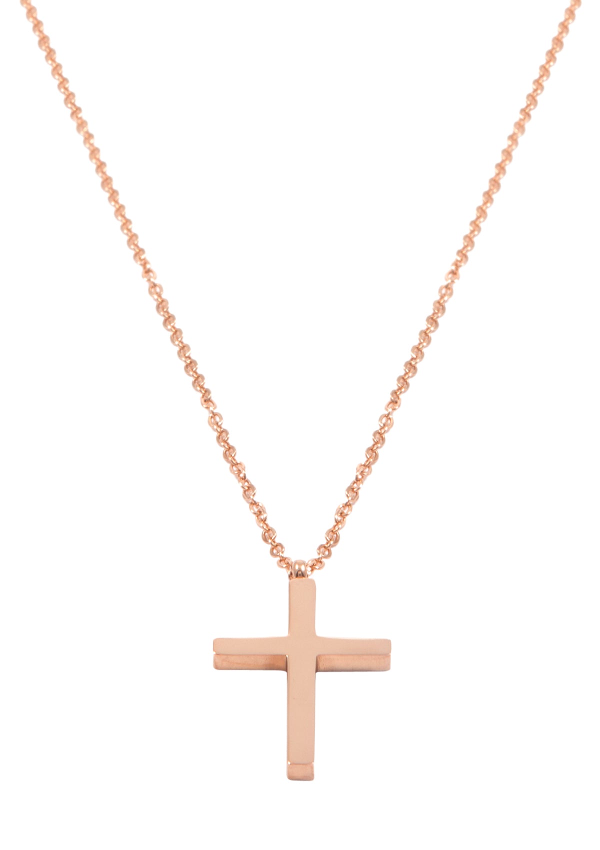 Cross Pendant Necklace Rose Gold