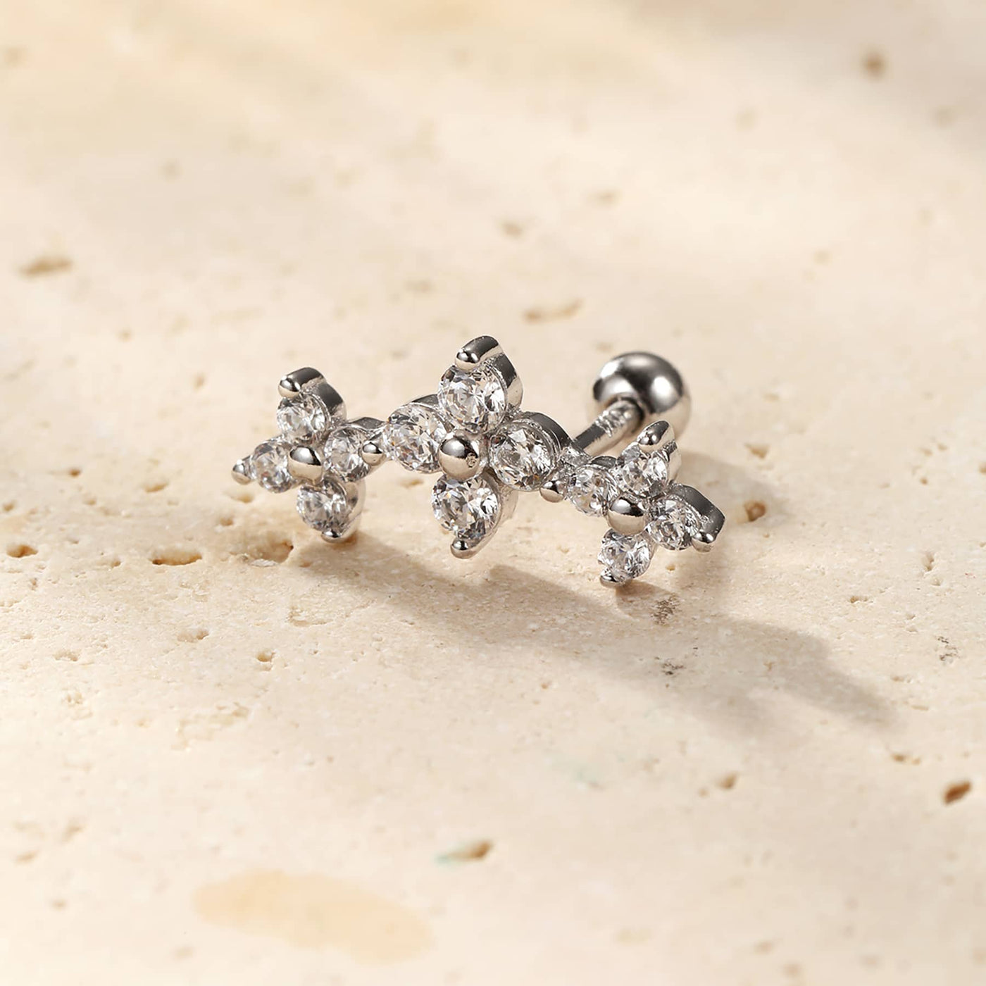 Daisy Stud Earring Piercing Sterling Silver