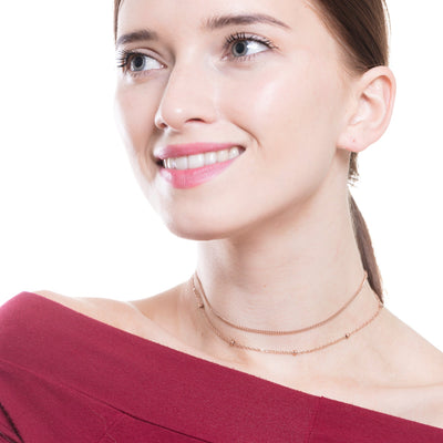 Choker Set im Zarten Design Rosévergoldet