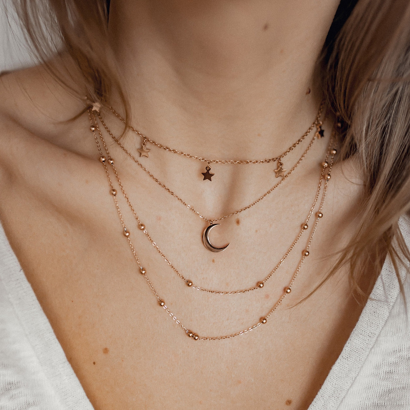 Delicate Star Necklace Rose Gold