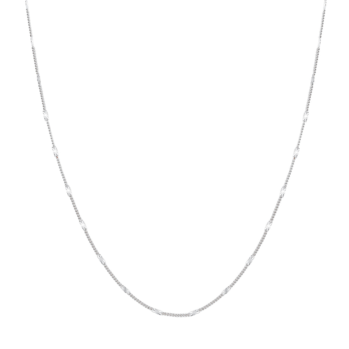 Delicate Starburst Chain Necklace Sterling Silver