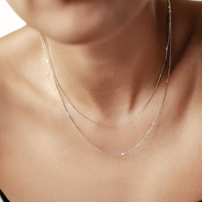 Collier Délicate Chaîne Starbusrt Sterling Argent