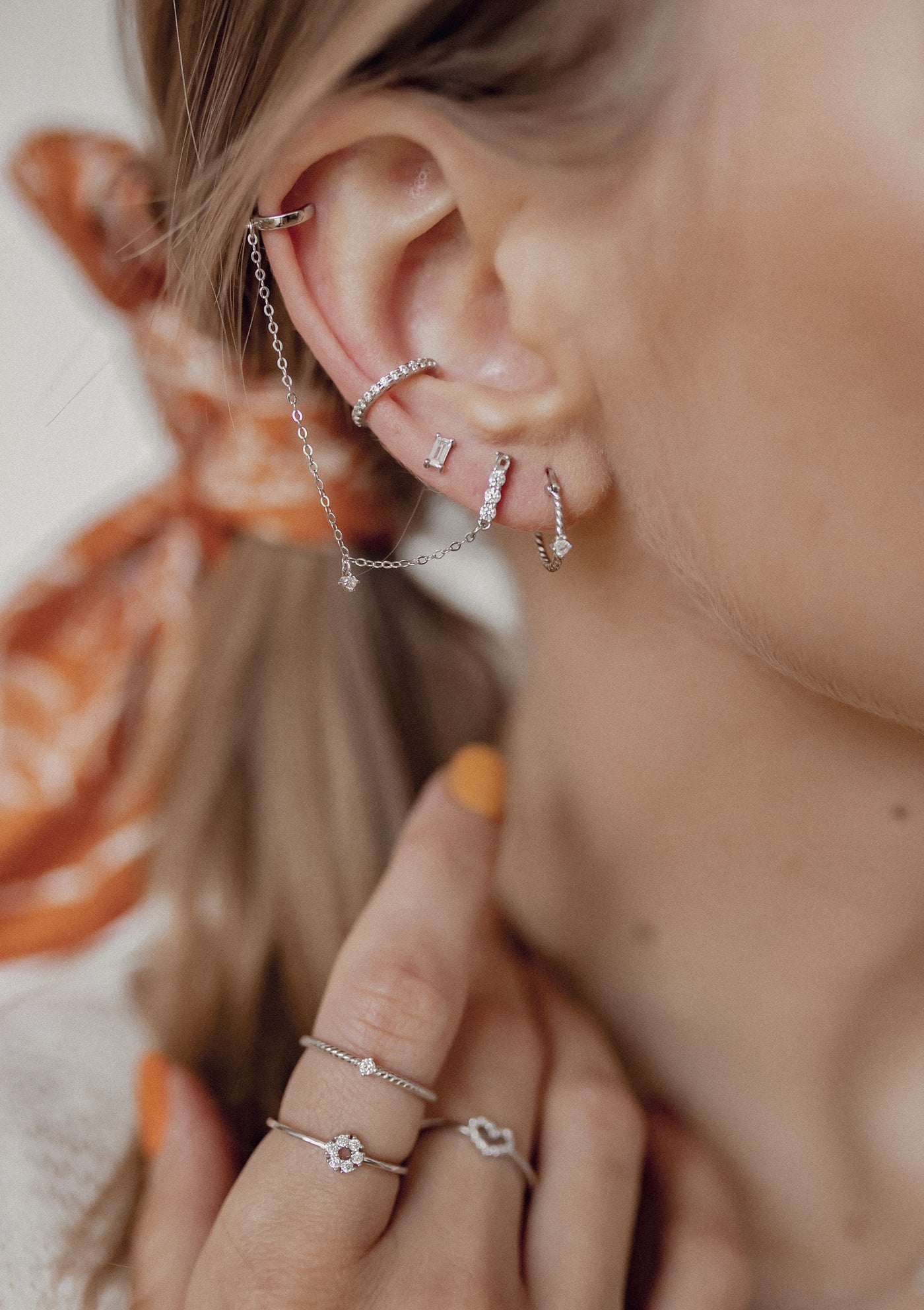 Diamond Ear Cuff Sterling Silver