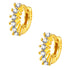 Diamond Fan Helix Earrings Sterling Silver Gold