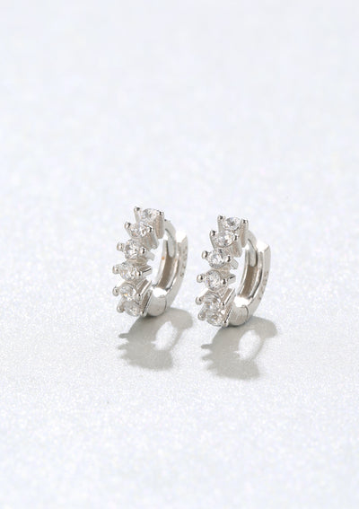 Diamond Fan Helix Earrings Sterling Silver