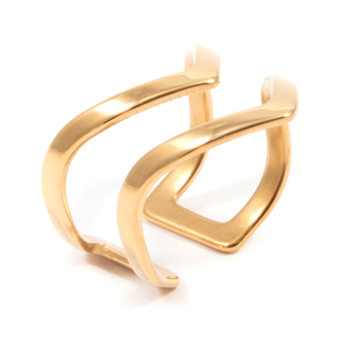 Doppel Chevron Ring in Gold