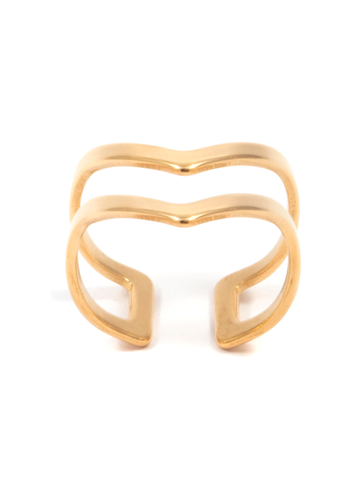 Doppel Chevron Ring in Gold