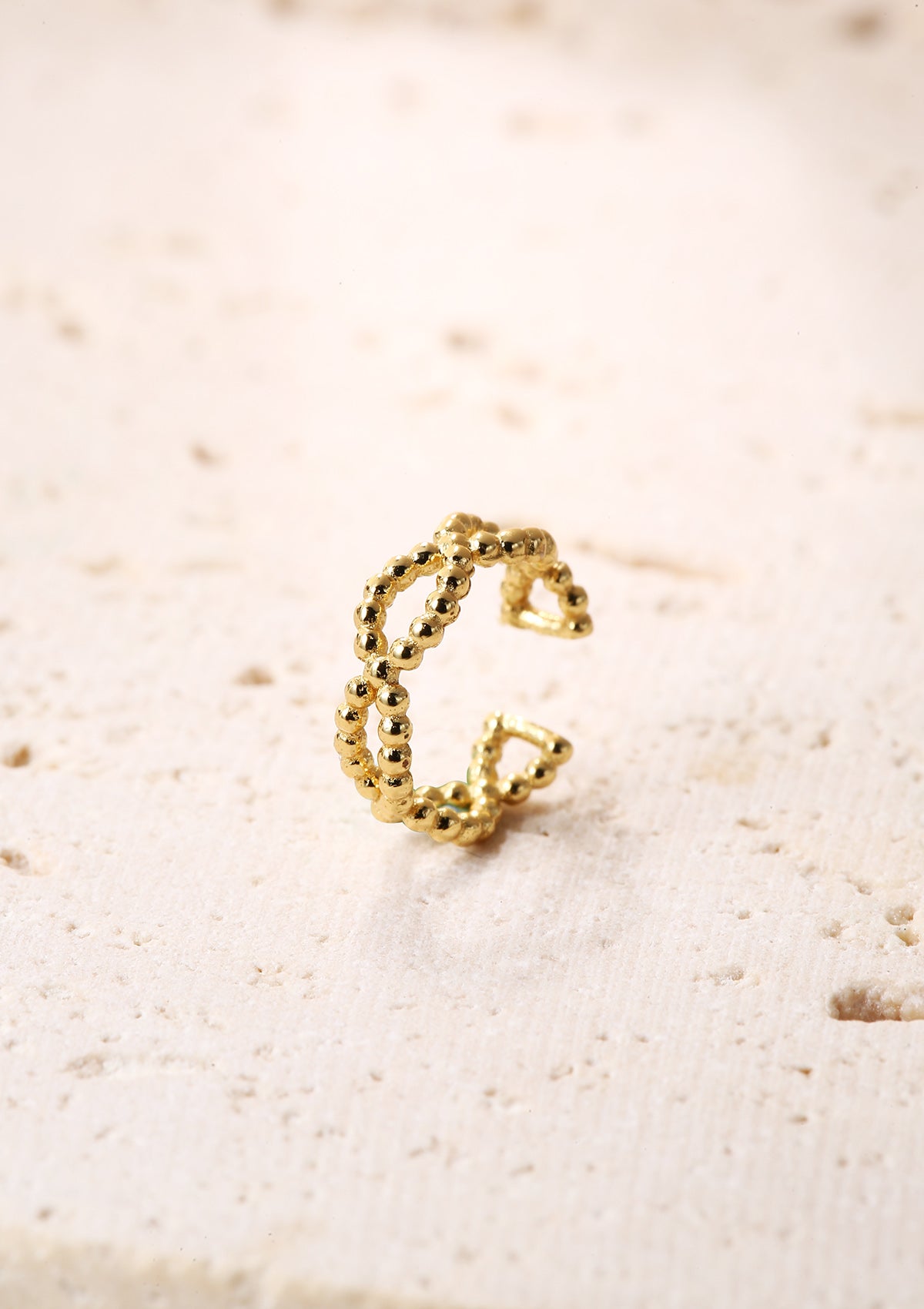 Doppelt Gedrehter Ear Cuff Ohrring Sterlingsilber in Gold