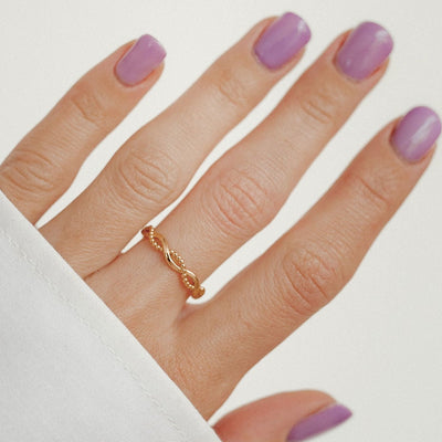 Doppelt Gedrehter Ring Sterlingsilber in Gold