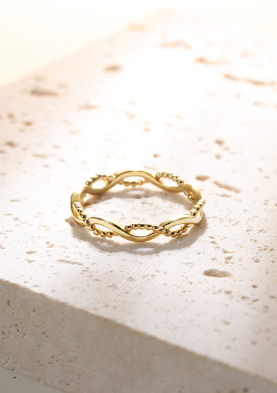 Doppelt Gedrehter Ring Sterlingsilber in Gold