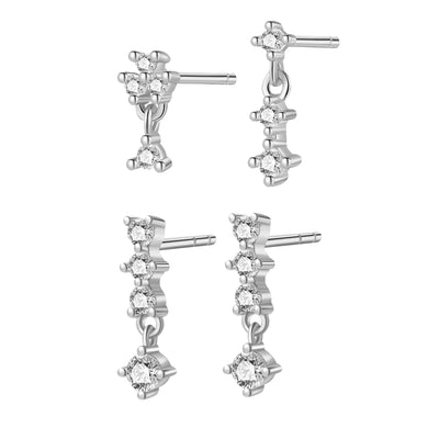 Ensemble Boucles d'Oreilles gouttes Argent Sterling