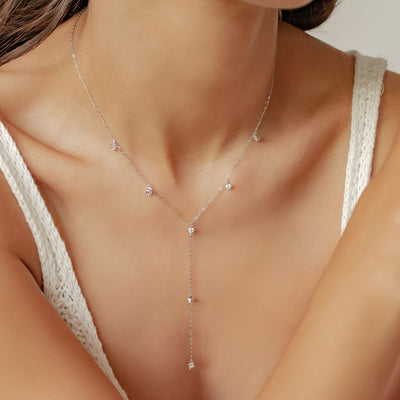 Collier Chaîne Y Ellipse Argent 925 en Or