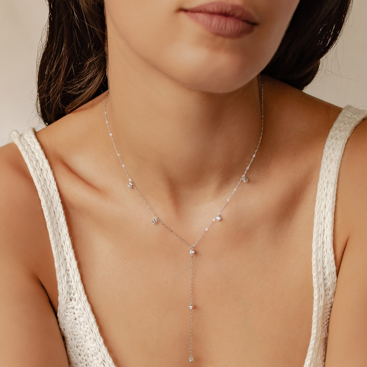 Collier Chaîne Y Ellipse Argent 925 en Or