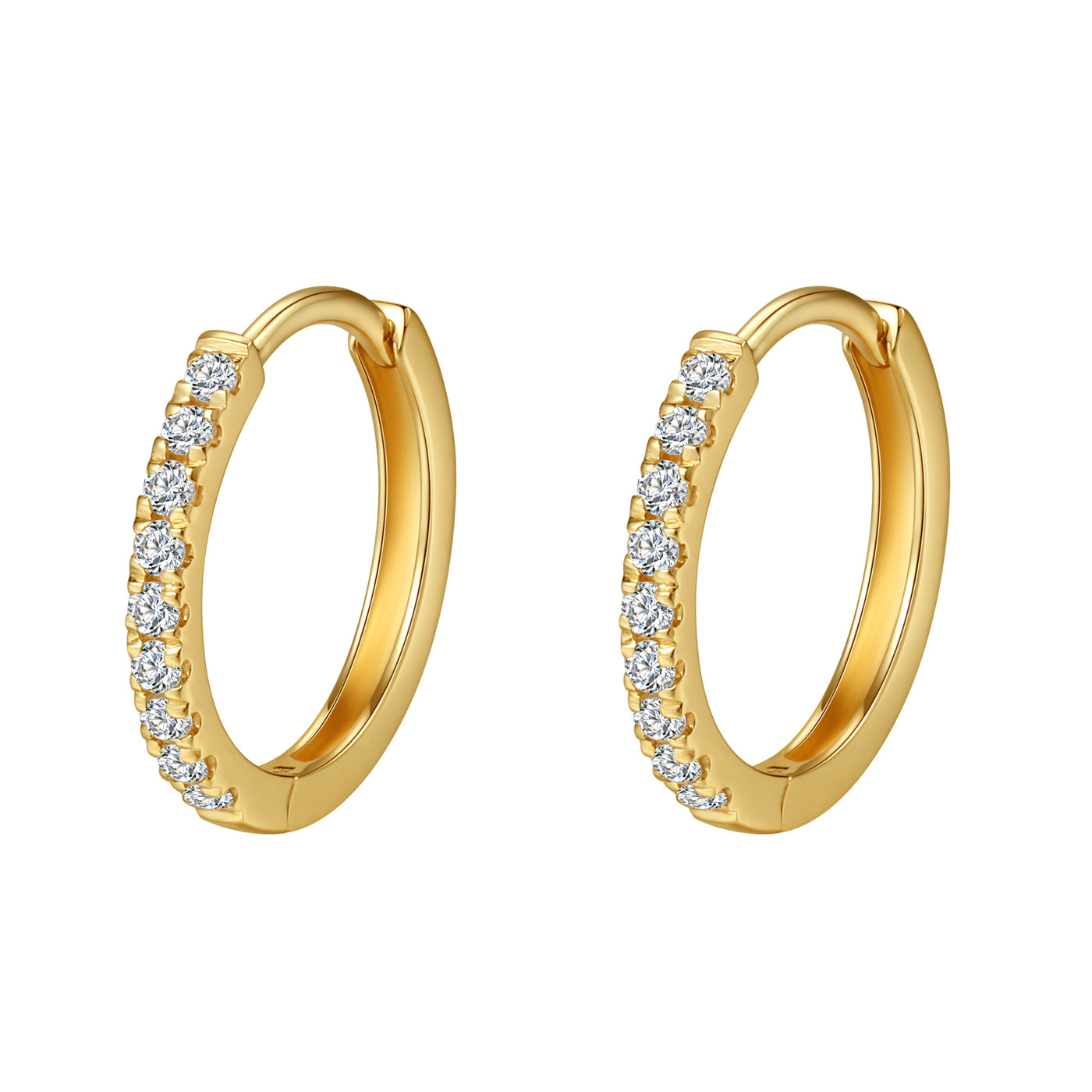 Pendientes Huggie Endless Shine Oro Macizo 14K