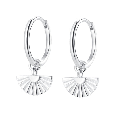 Créoles Charme d'Eventail Sterling Argent