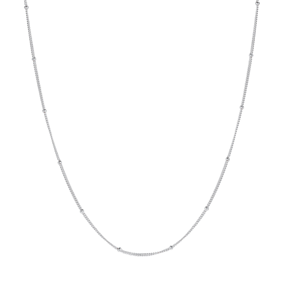 Délicate Chaîne Bobble Collier Sterling Argent