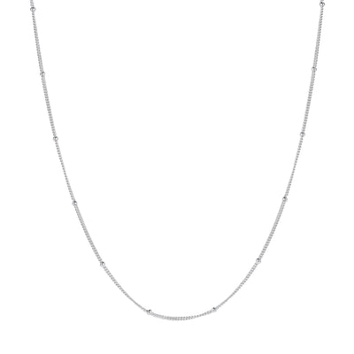 Délicate Chaîne Bobble Collier Sterling Argent