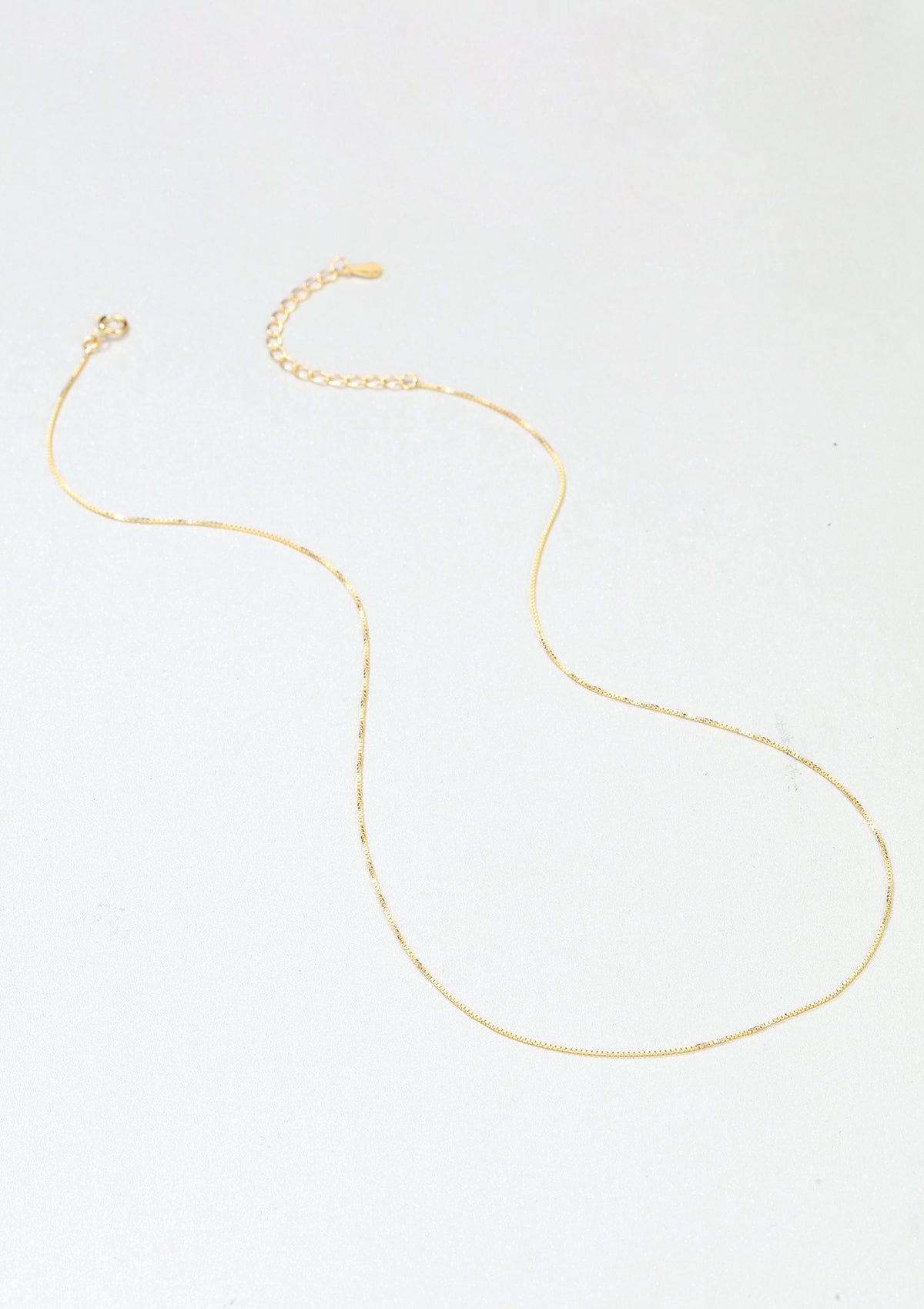 Fine Box Chain Necklace Sterling Silver Gold