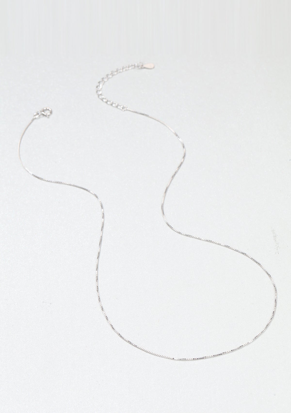 Fine Box Chain Necklace Sterling Silver