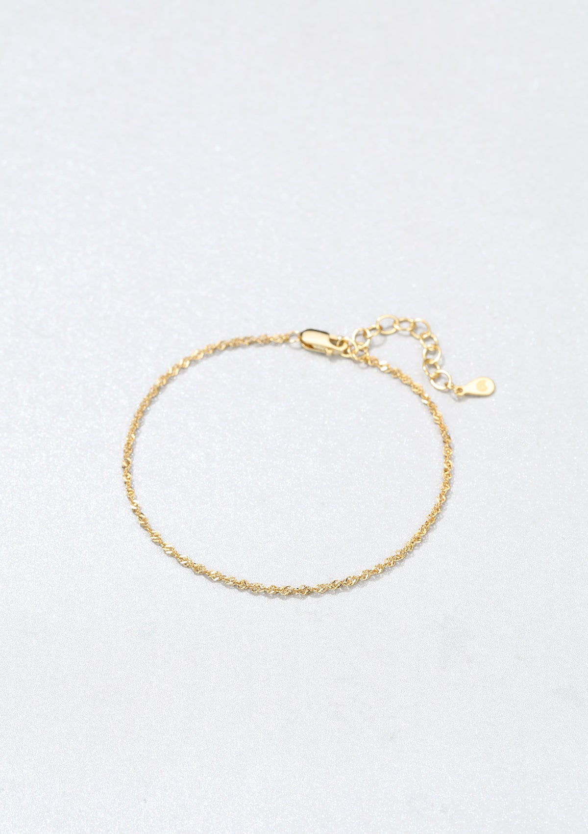 Fine Singapore Chain Bracelet Sterling Silver Gold