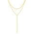 Flattened Chain Link Y Necklace Gold