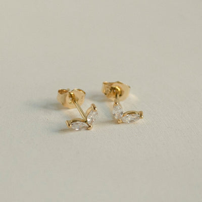 Flourish Stud Earrings 9K Gold