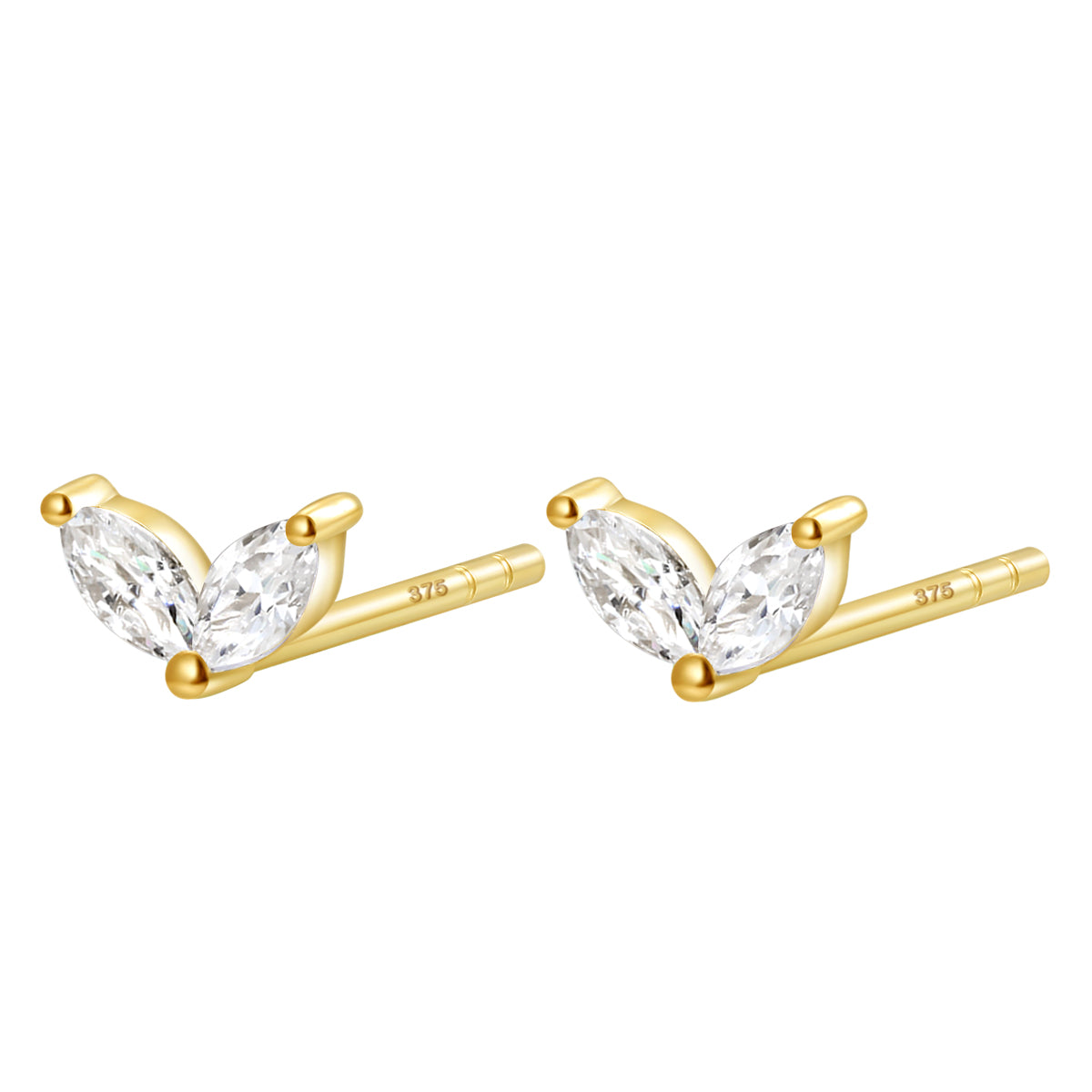 Flourish Stud Earrings 9K Gold