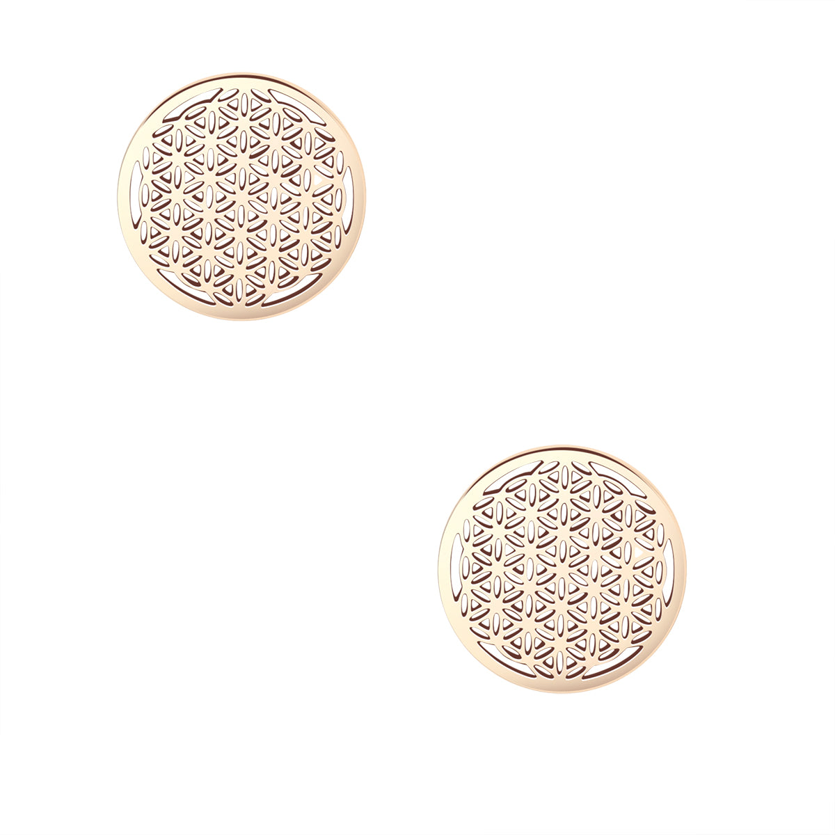 Flower of Life Stud Earrings Gold