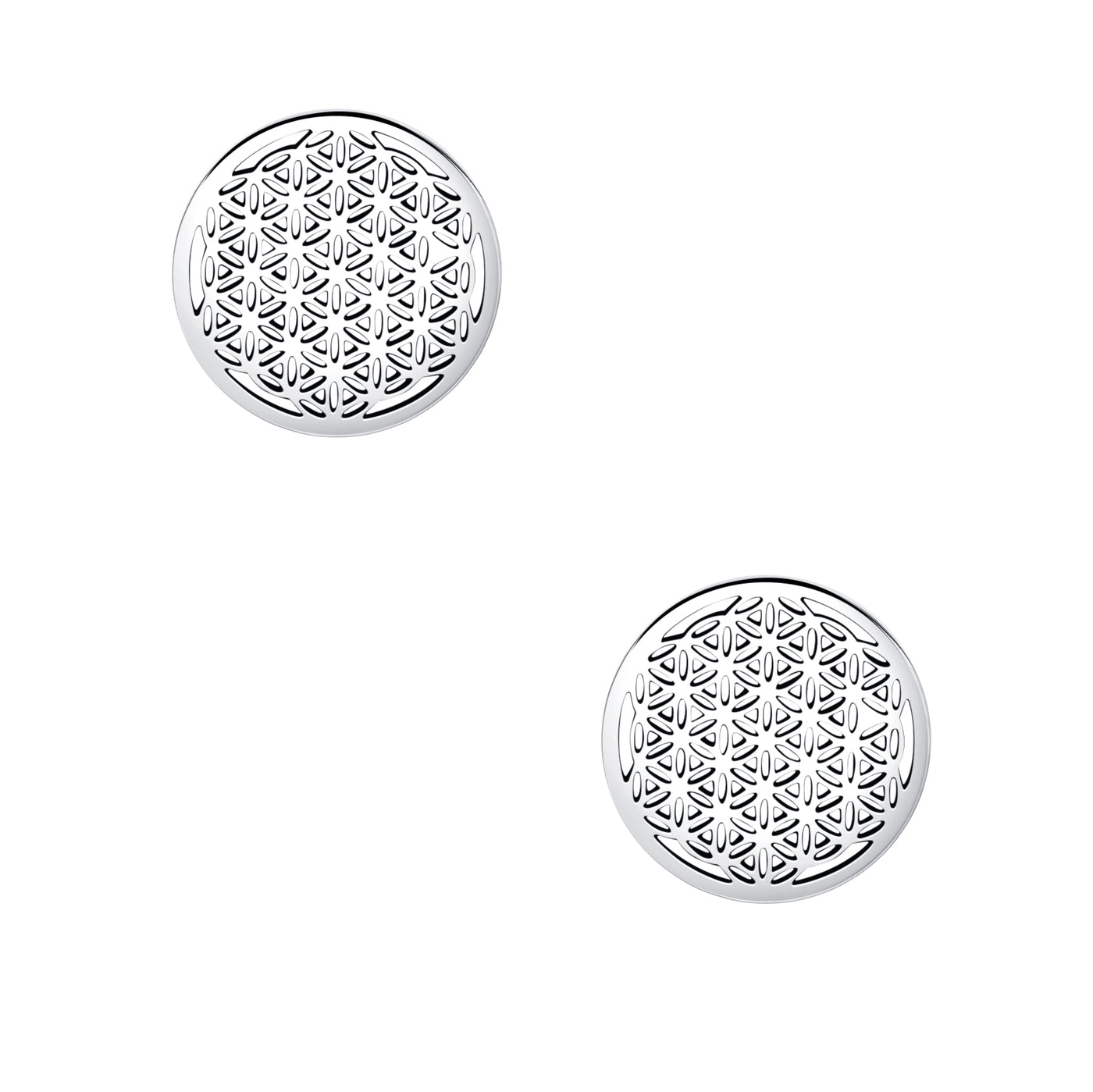 Flower of Life Stud Earrings Gold