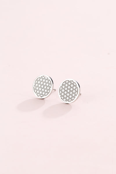 Flower of Life Stud Earrings Gold