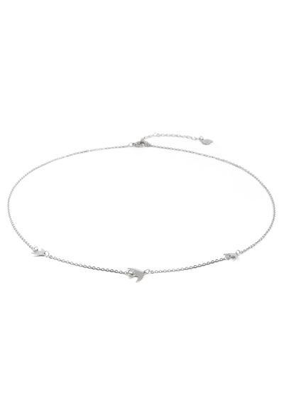 Flying Birds Necklace Silver