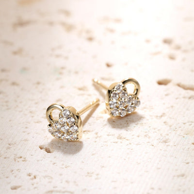 Forever Love Stud Earrings 9K Gold