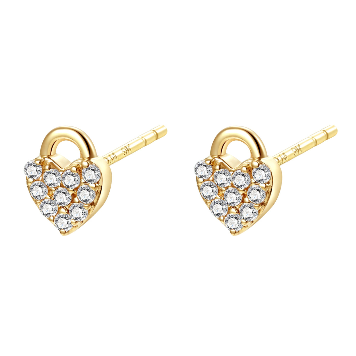 Forever Love Stud Earrings 9K Gold