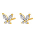 Boucles d'Oreilles Pierre Présieuse Papillon Sterling Argent en Or