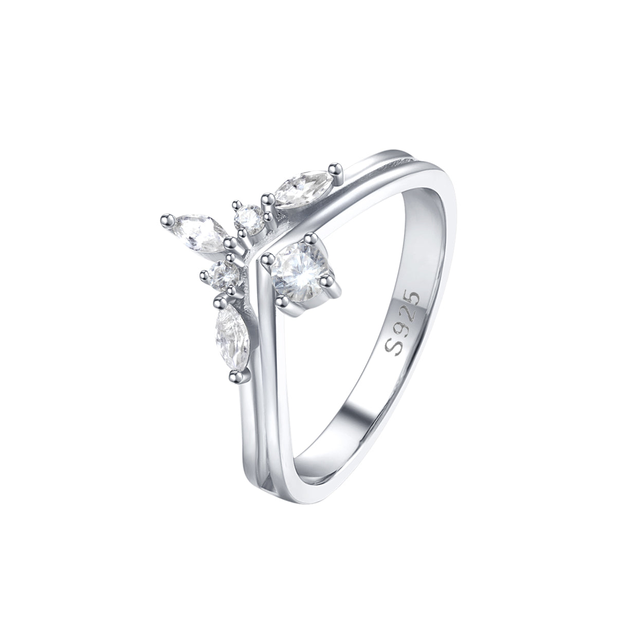 Zirkonia Krone Ring aus Sterlingsilber