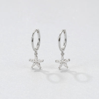 Pendientes Huggie Margarita de Gema Plata de Ley 925