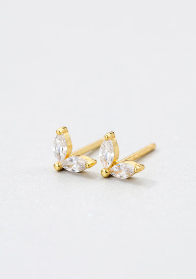 Gemstone Firefly Stud Earrings Sterling Silver Gold