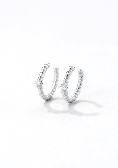 Ear Cuff Torcido con Gema Plata de Ley 925