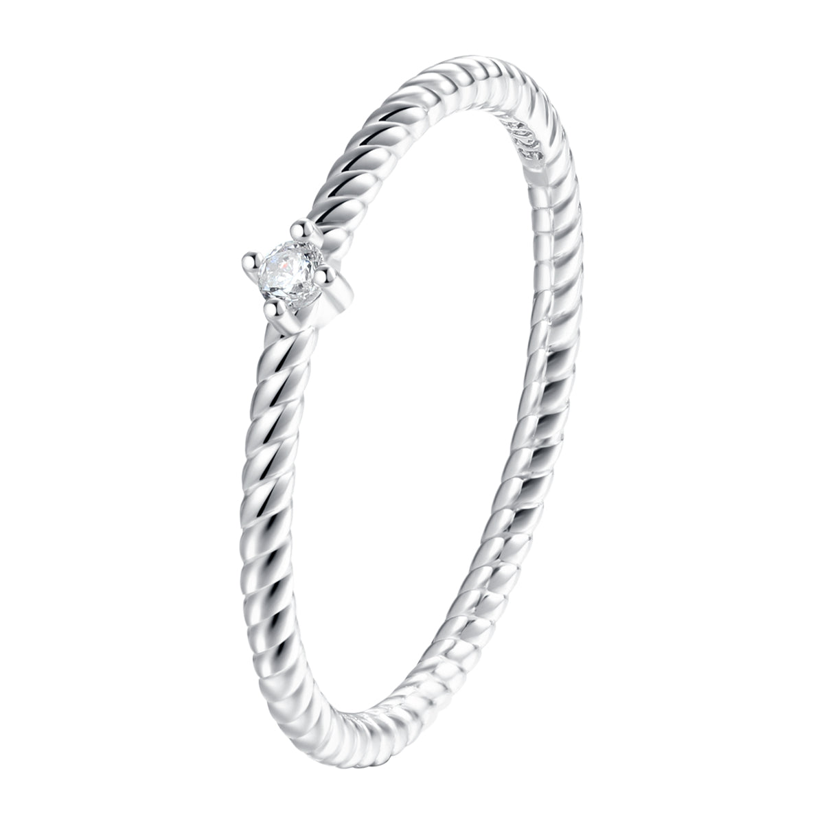 Zirkonia Kordelring Sterlingsilber