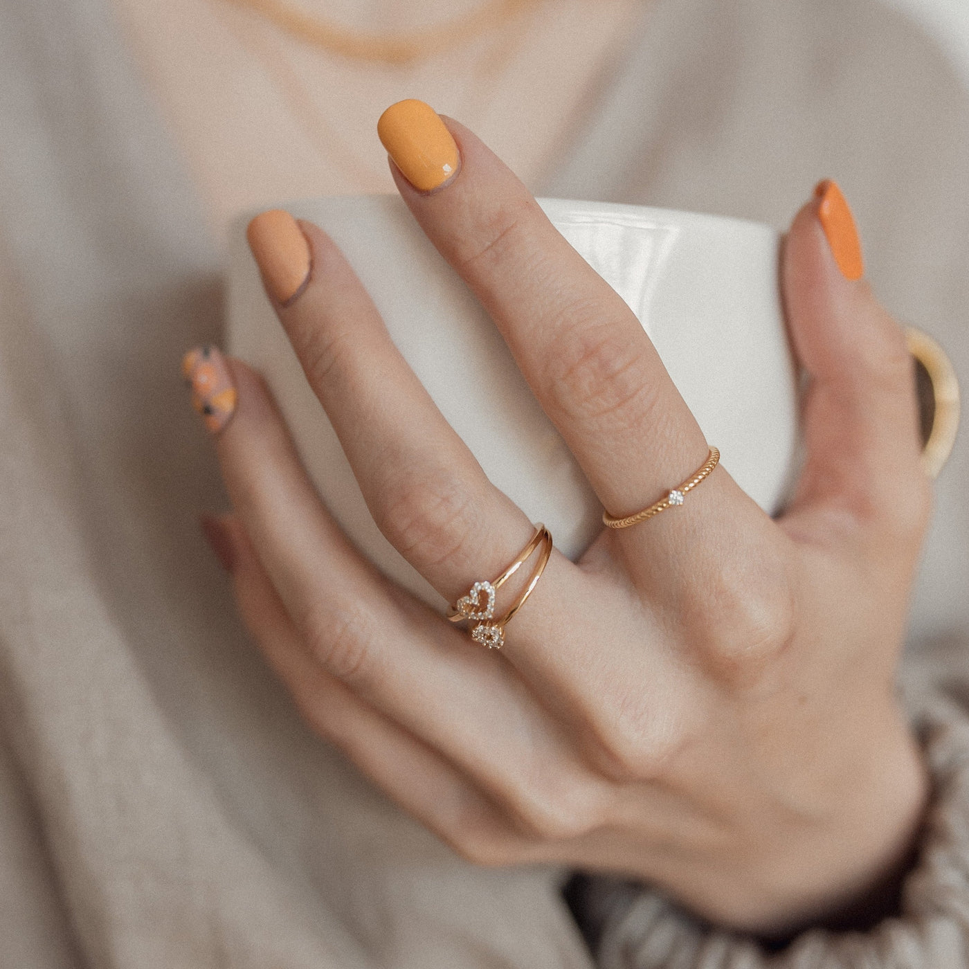 Gemstone Twist Ring Sterling Silver Gold