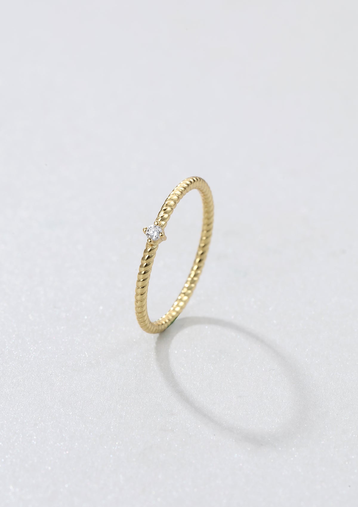 Gemstone Twist Ring Sterling Silver Gold