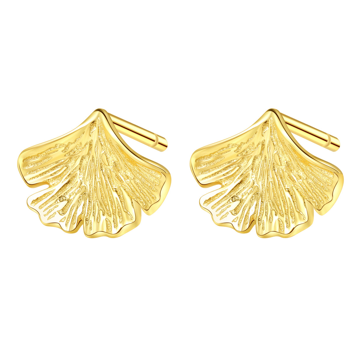 Boucles d’Oreilles Feuille Ginkgo Argent Sterling