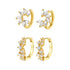 Glitter Duo Earrings Set Sterling Silver