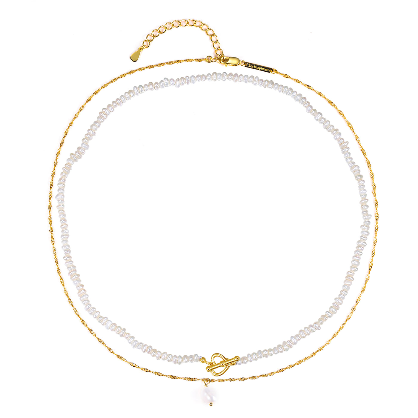 Gold Pearl Necklaces Sterling Silver Set